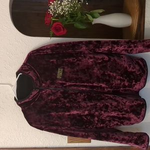 Pink women L, full zipper coat, pockets when using purple side version